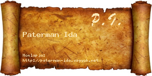 Paterman Ida névjegykártya