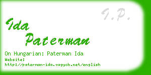 ida paterman business card